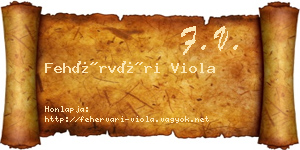 Fehérvári Viola névjegykártya